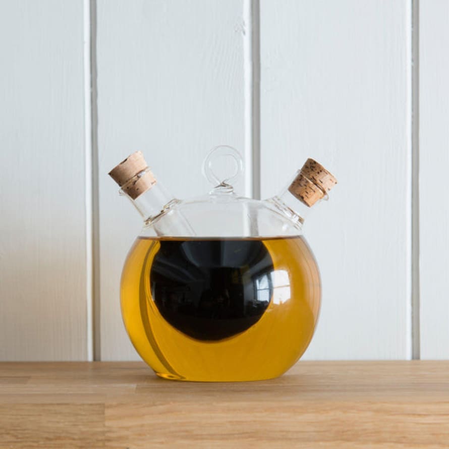Distinctly Living Oil And Vinegar Cruet Bottle With Internal Bubble Shaped Chamber