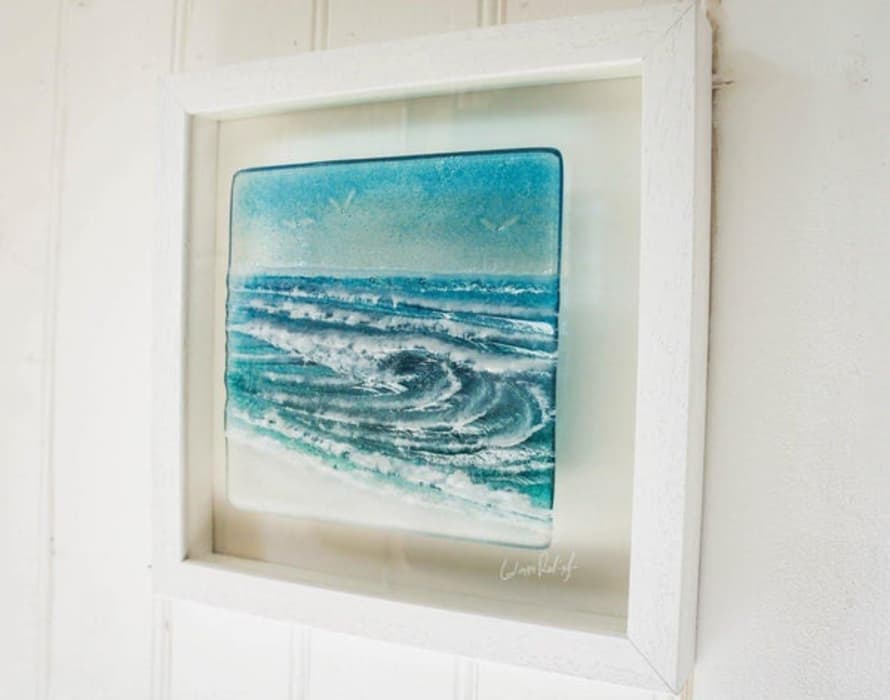 Distinctly Living Handmade Glass Picture - Rolling Waves