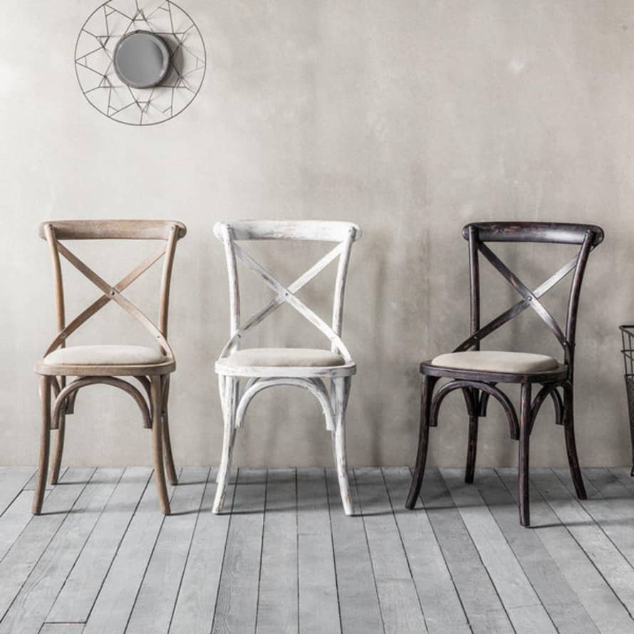 Distinctly Living A Set Of Two Paris Bistro Chairs - Beach White, Slate Or Natural