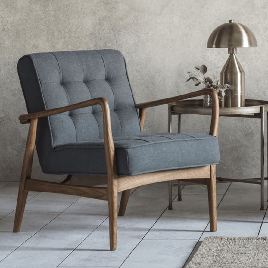 Distinctly Living Rex Armchair - Slate Linen Or Leather