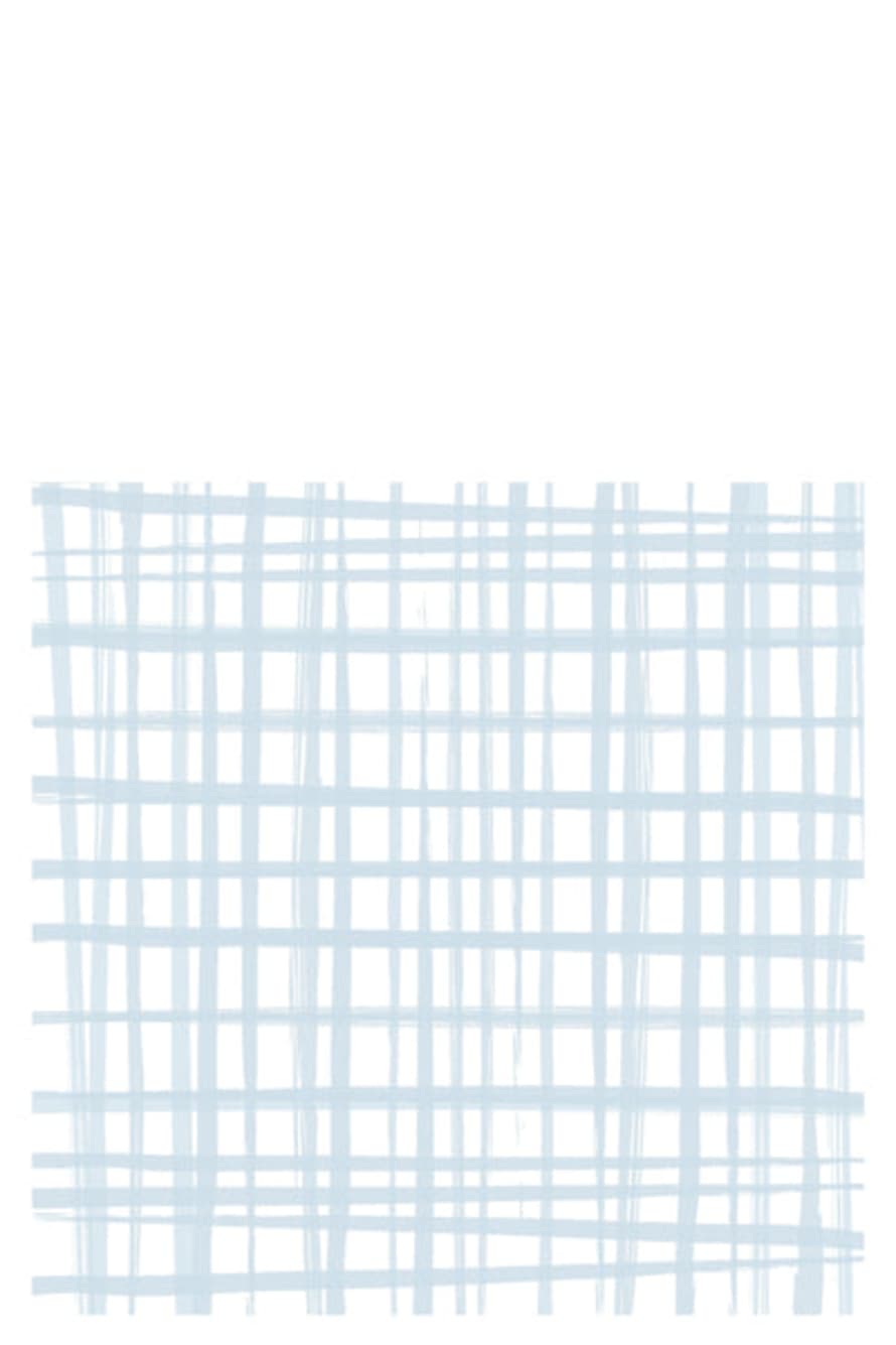 Distinctly Living Set Of 20 Blue Grid Paper Napkins