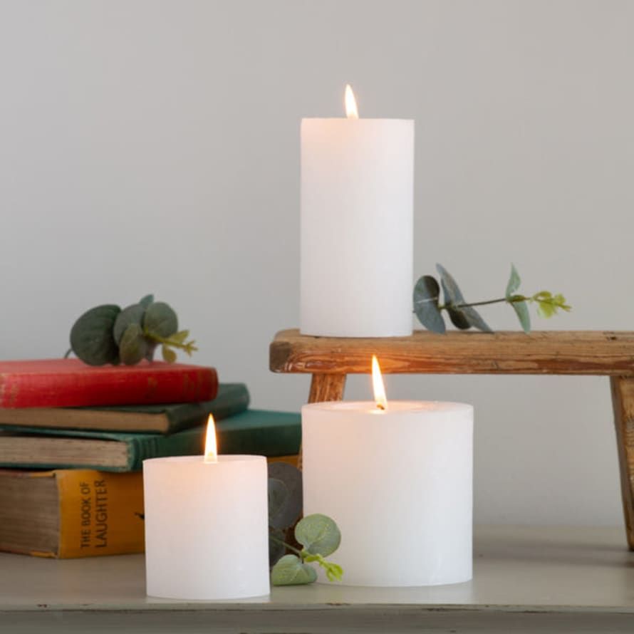 Distinctly Living Rustic Pillar Candle White