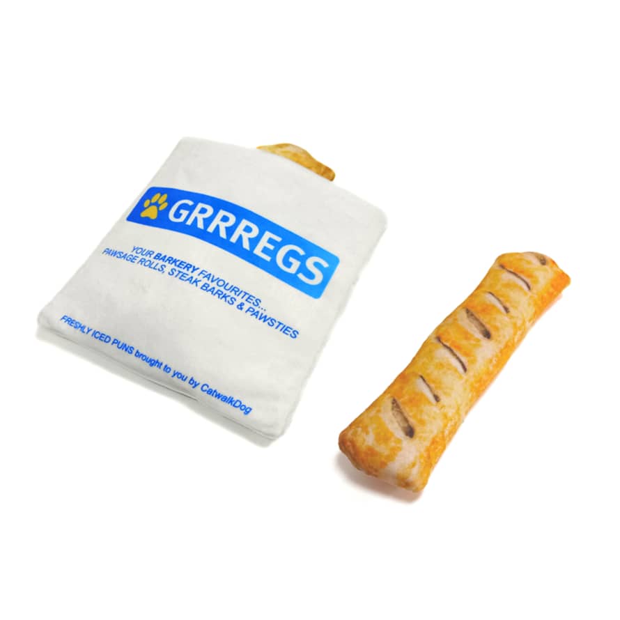 Grrregs Sausage Roll & Bag - Plush Dog Toy