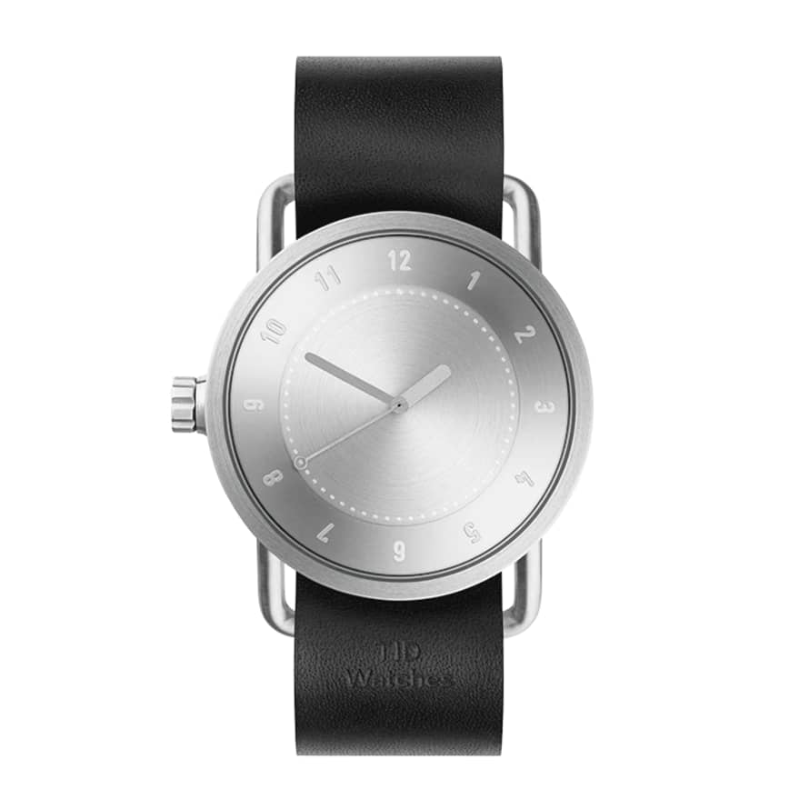 TID Watches No.1 40mm Steel / Black Leather Wristband/Steel buckle