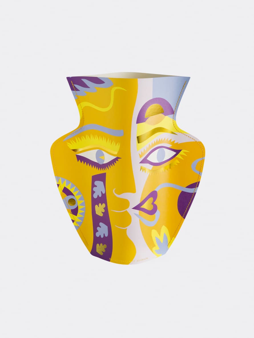 Octaevo  Handcrafted Waterproof Orange Claire Johnson Flower Paper Vase