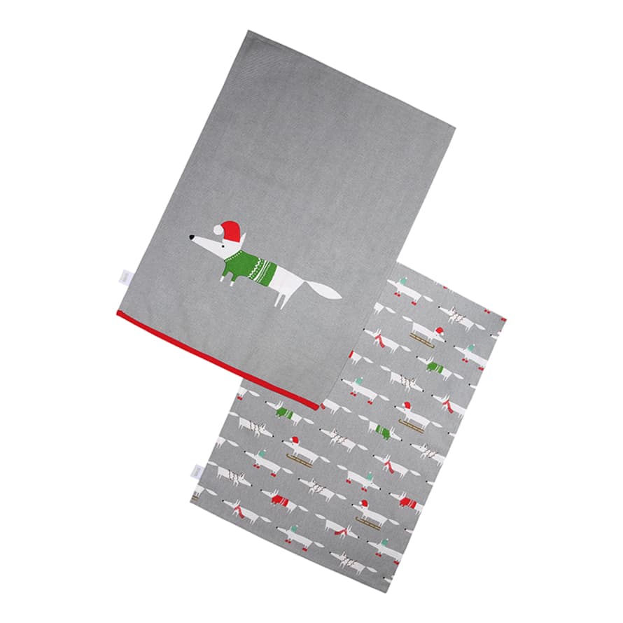 Scion Mr Fox Christmas Set of 2 Tea Towels