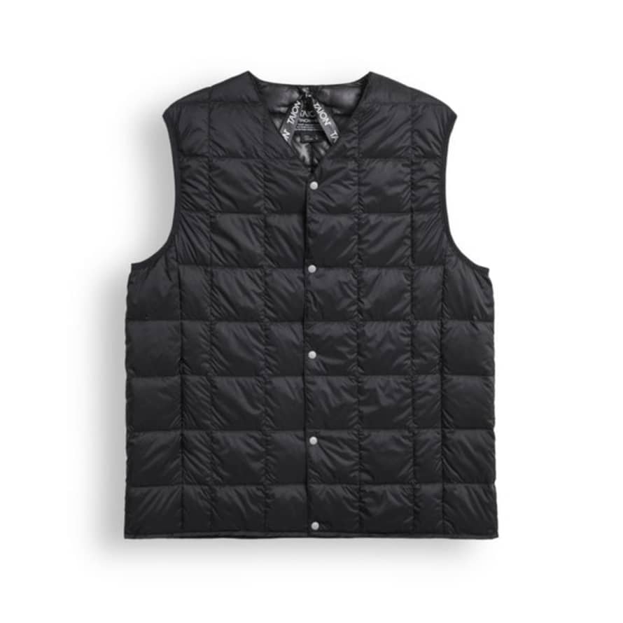 Taion V-neck Button Down Vest Black