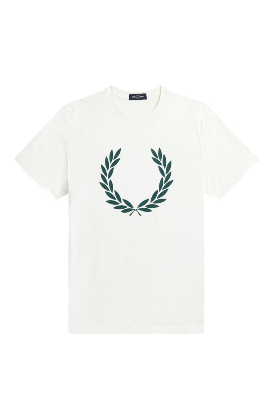 Fred Perry Fred Perry Laurel Wreath Print T-shirt White Green
