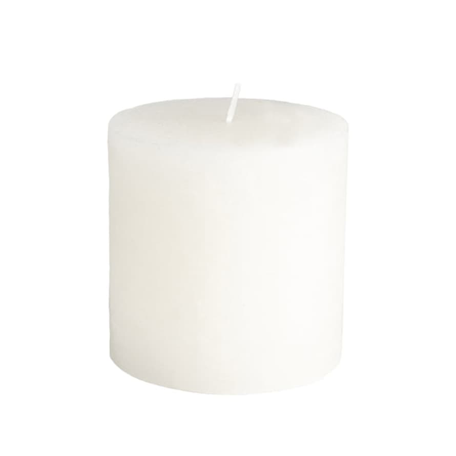 Grand Illusions Rustic Pillar Candle White 100x100mm