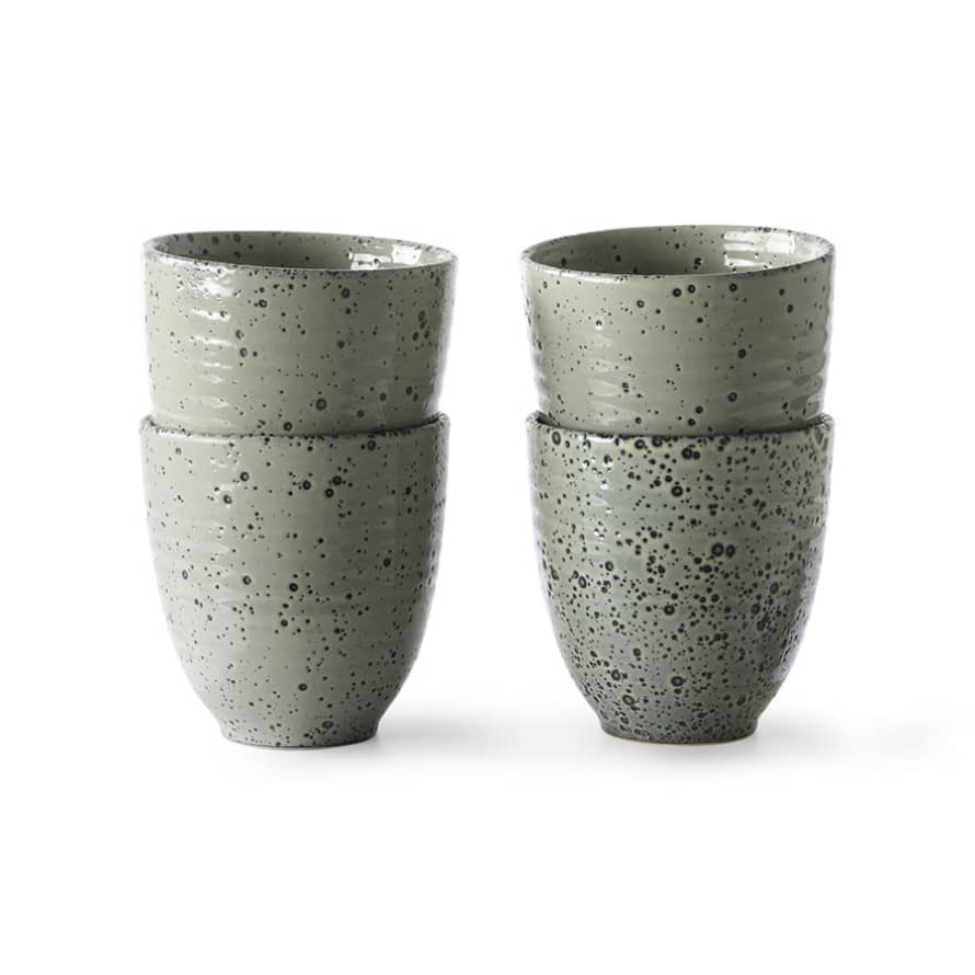 HK Living Set of 4 Mugs Green - Gradient Ceramics