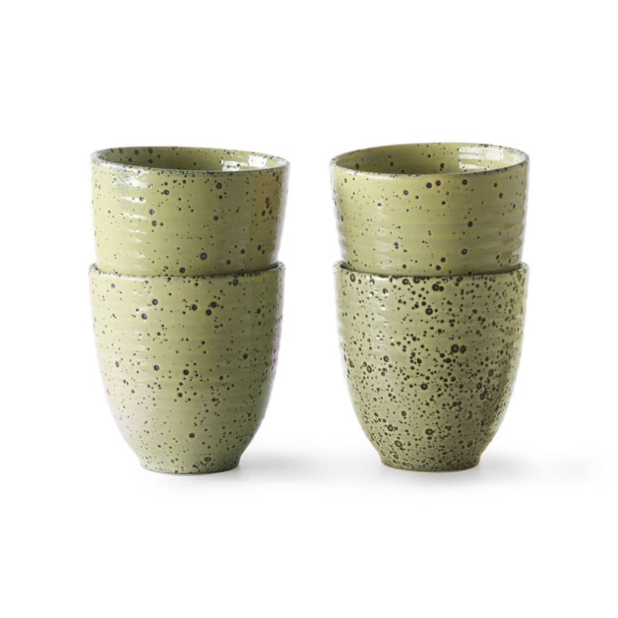 HK Living Set of 4 Mugs Yellow - Gradient Ceramics