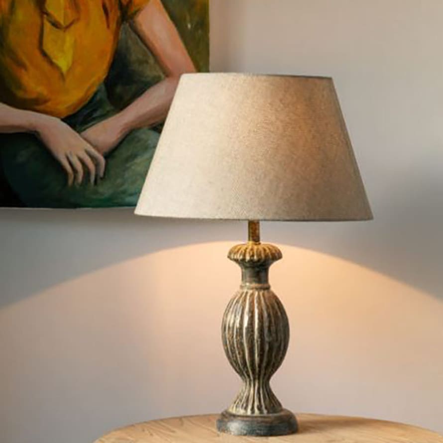 Grand Illusions 'amelia' Stonewash Grey Lamp With Shade