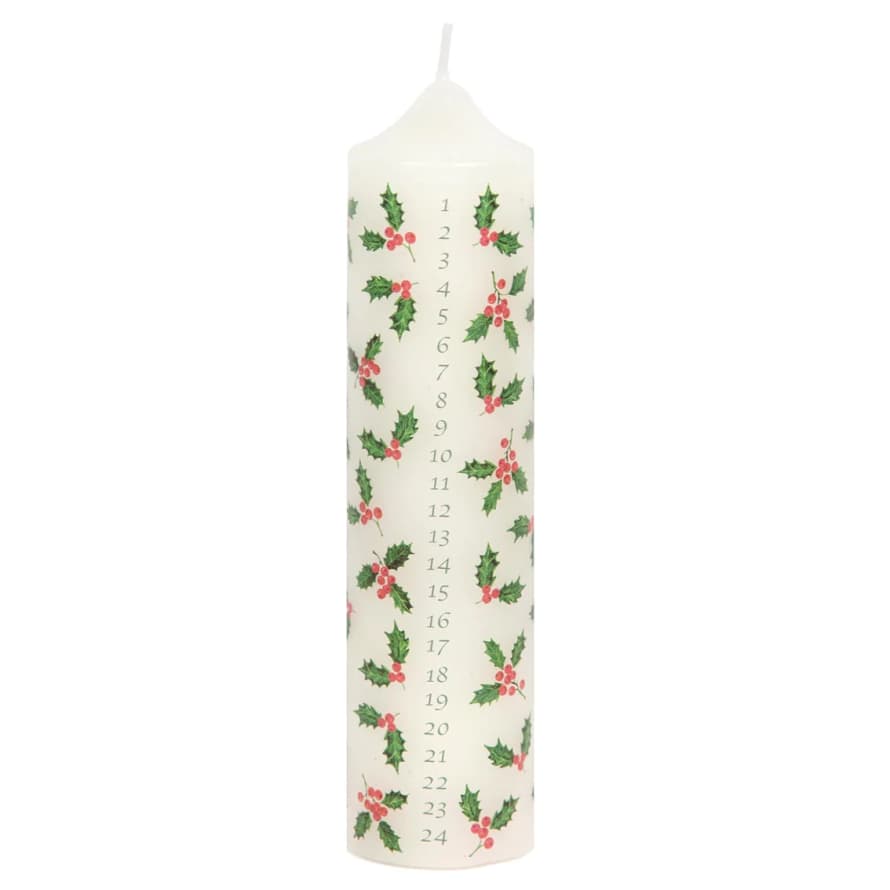 Talking Tables Botanical Holly Advent Candle