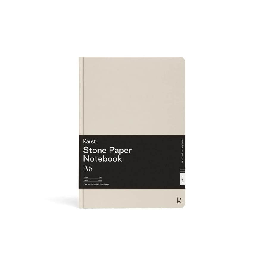 Karst Hardcover Notebook A5 Stone - Blank Page Layout