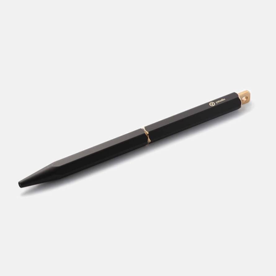 Ystudio Brass Portable Ballpoint Pen Black