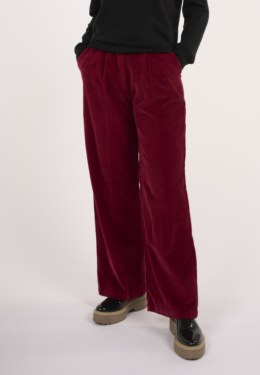 Knowledge Cotton Apparel  700035 Posey Loose Corduroy Pant Rhubarb Red