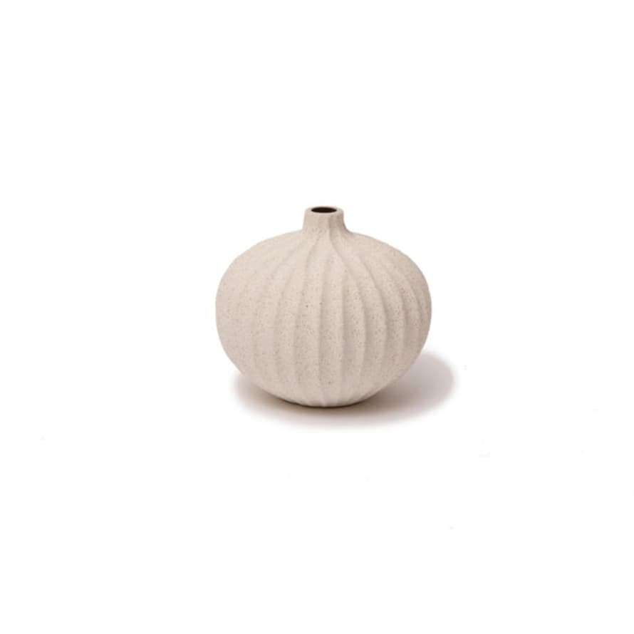 Lindform Bari Vase - Small In Sand White Light Deep Line