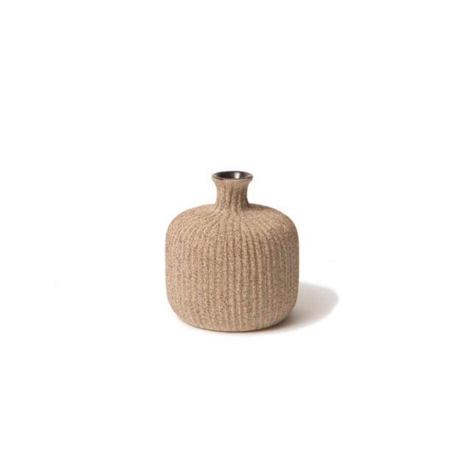 Lindform Bottle Vase - Small In Sand Medium Stripe