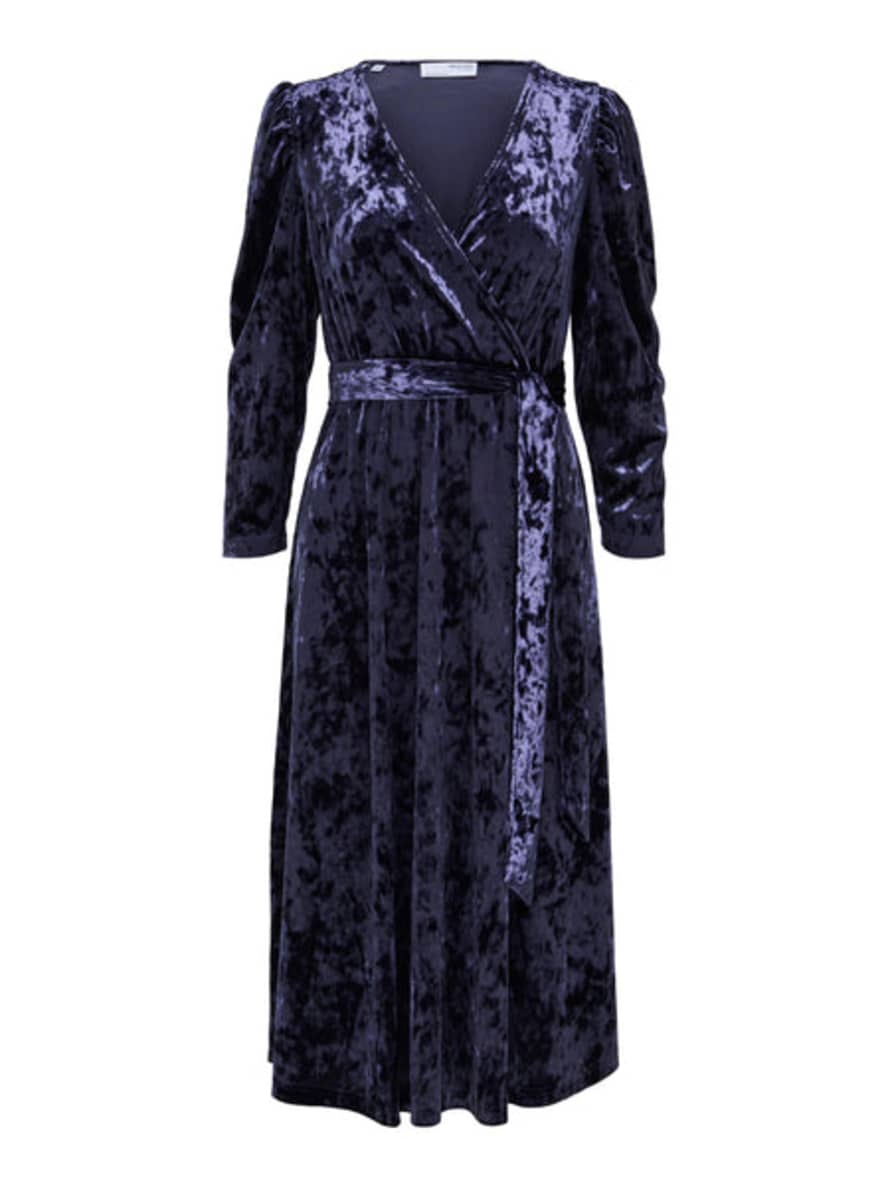 Selected Femme - Lucy Midi Velvet Dress Eclipse