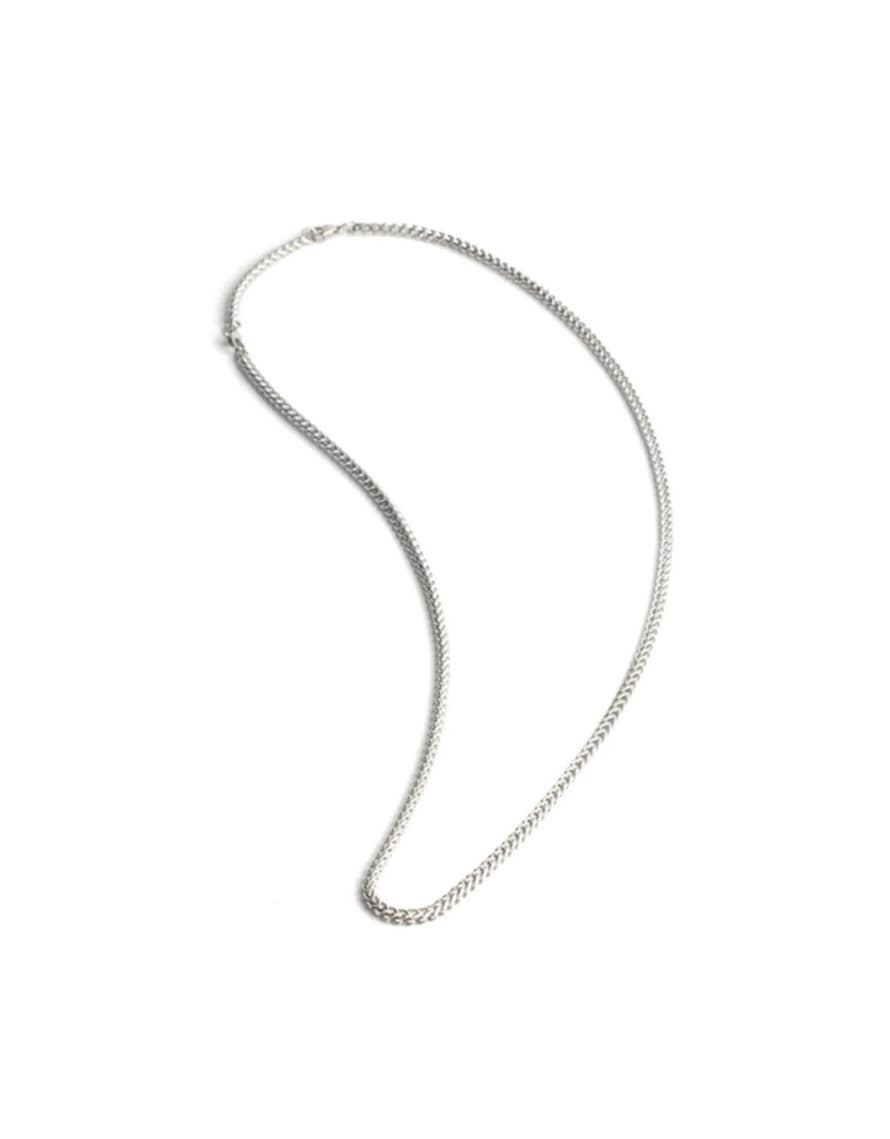 Gemini 3mm Stainless Steel Foxtail Necklace with Silver Plated Finish