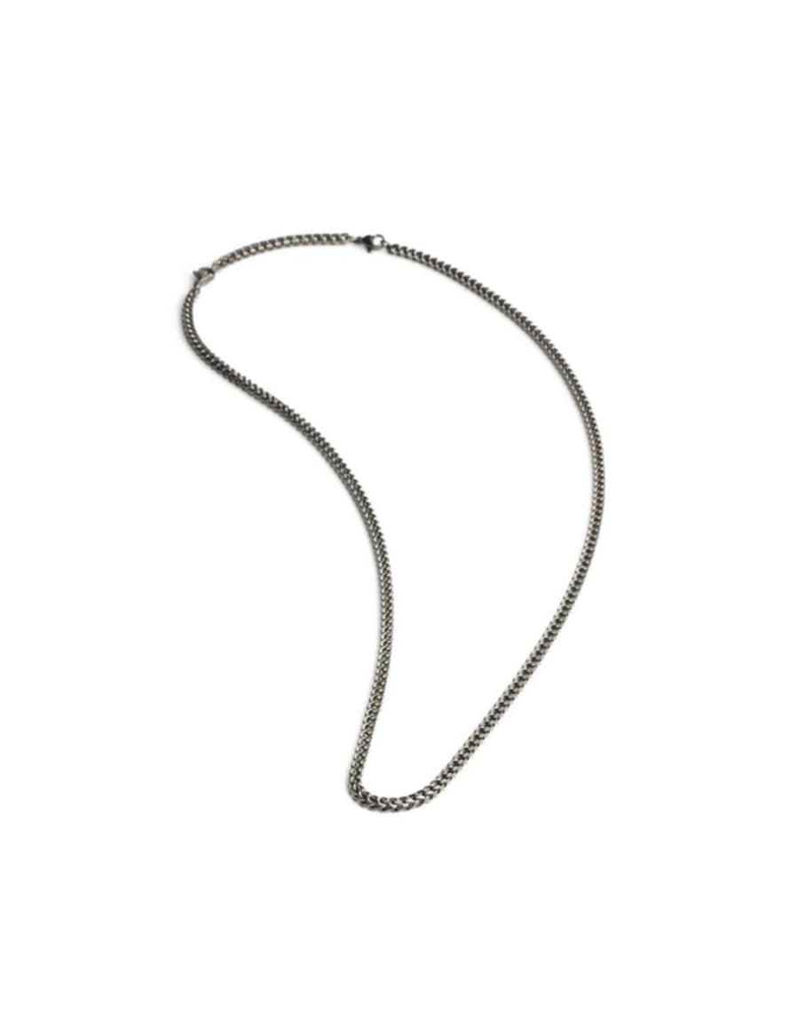 Gemini 3mm Stainless Steel Foxtail Necklace with Dark Plated Finish