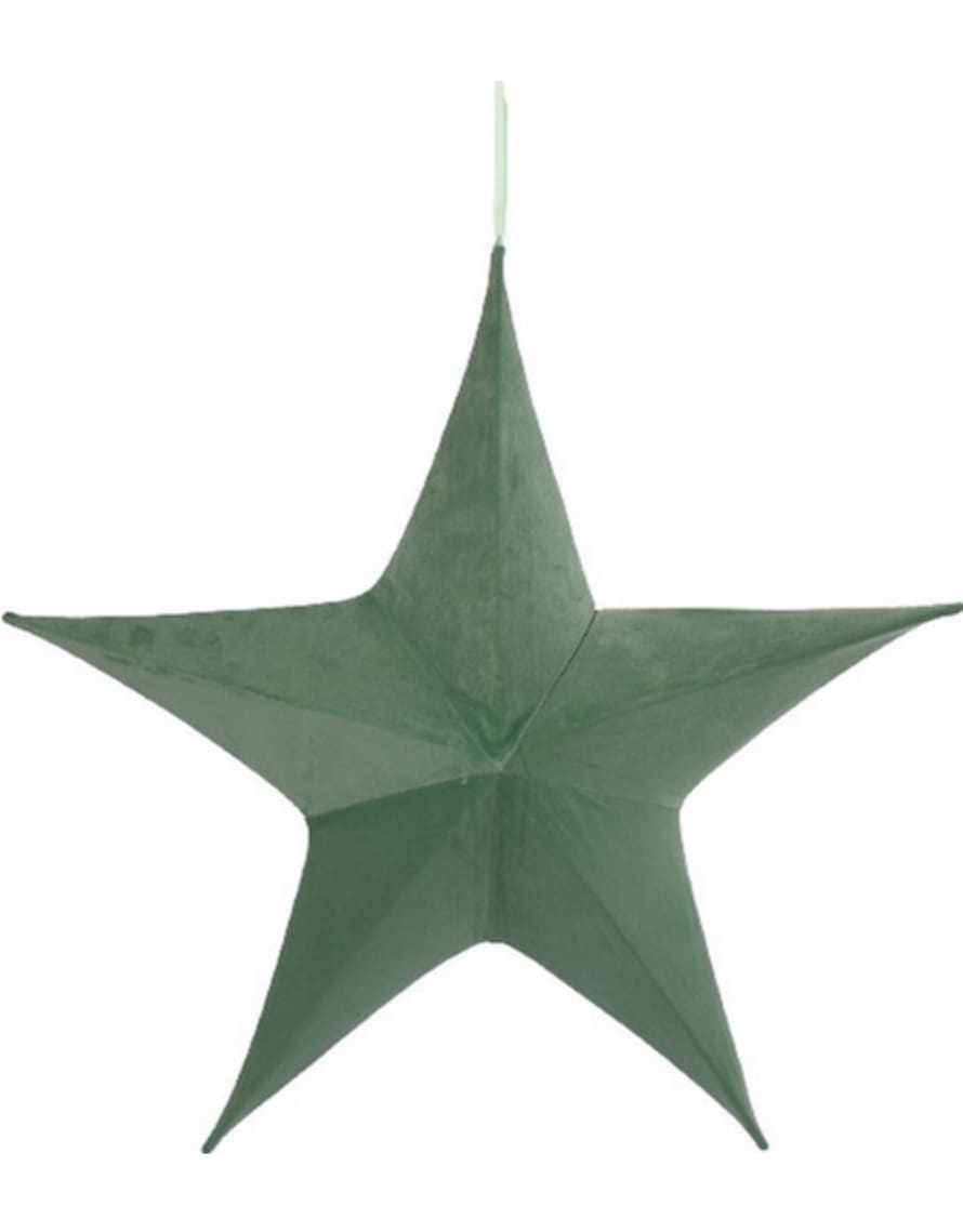 The Unique Living S Light Green Velvet Hanging Star