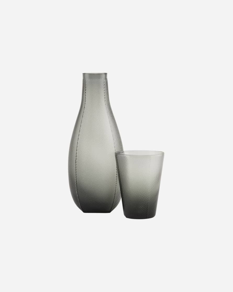 House Doctor Carafe With Glass Milo Smoked Grey