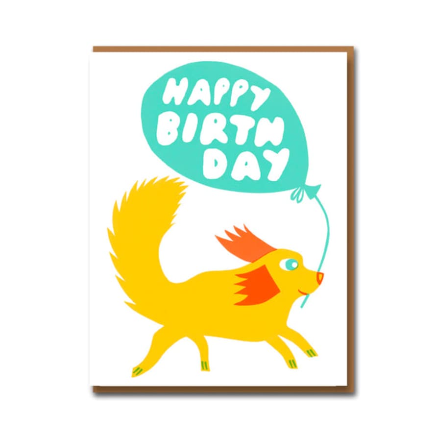 1973 Sukie Happy Birthday Dog with Balloon Greetings Card
