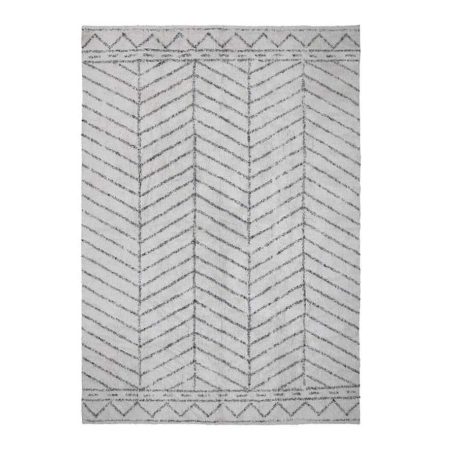 Bloomingville Black And White Large Cotton Rug