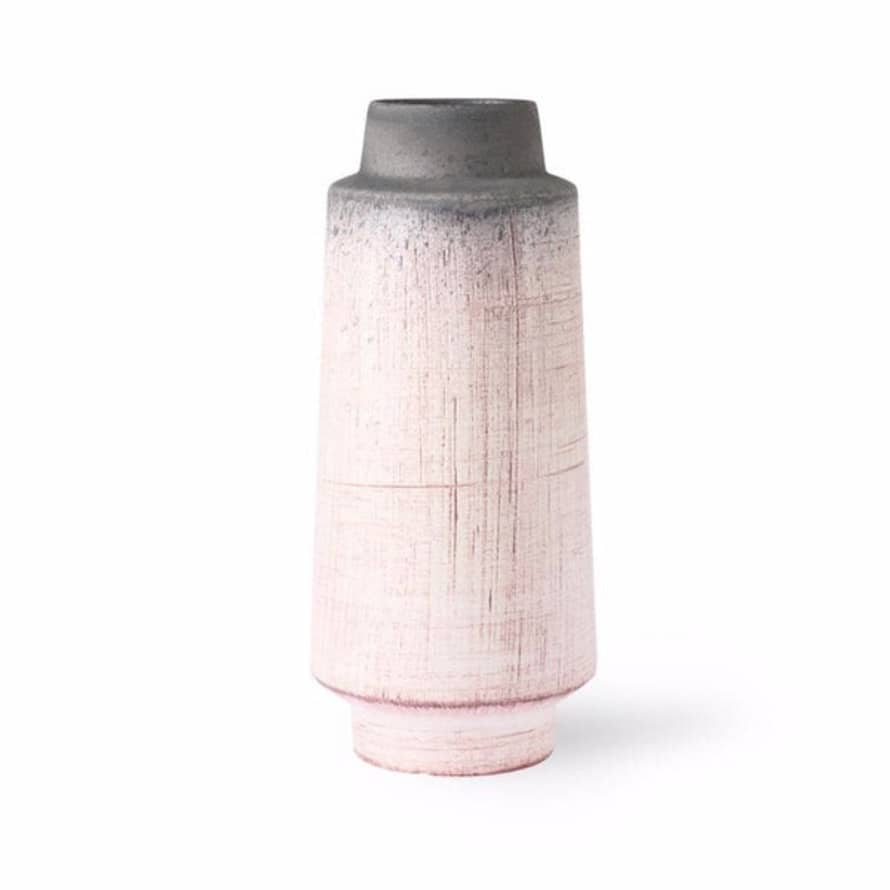 HKliving Tall Ceramic Brown And Cream Hand-glazed Vase