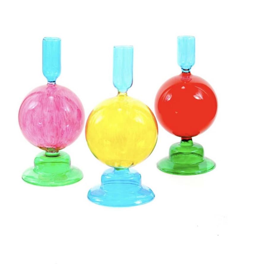Cody Foster & Co Colourful Glass Orb Style Candleholders