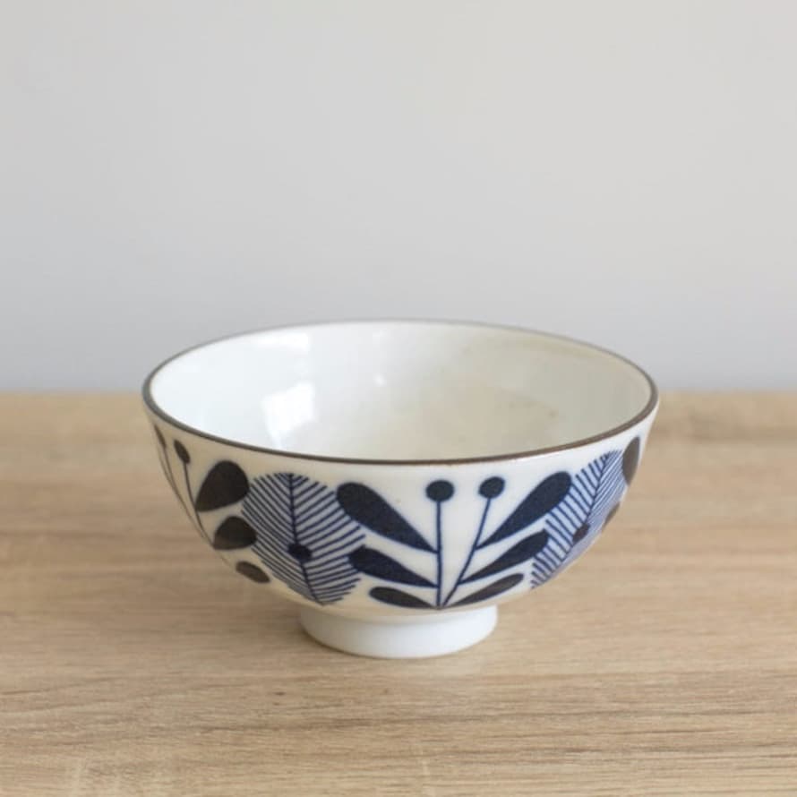 Bloomingville Camellia Blue And White Porcelain Bowl