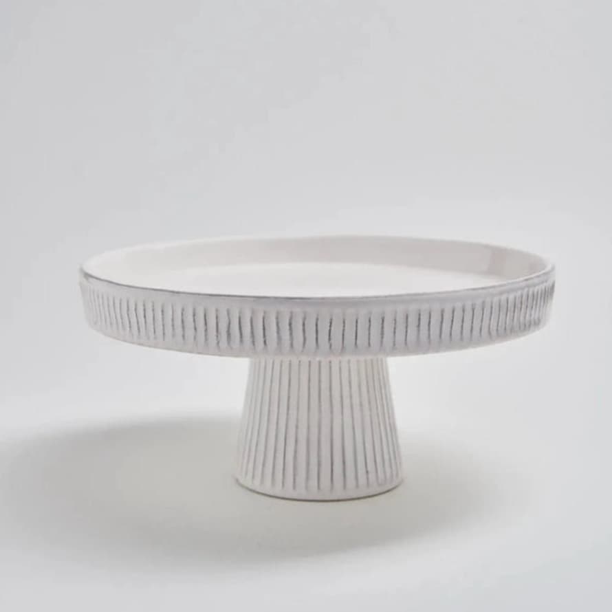 Rhool White Ceramic Cake Stand
