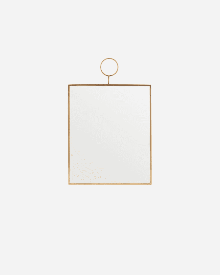 House Doctor Mirror Square Brass