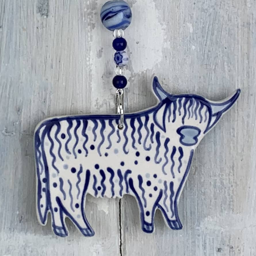 Delft Highland Cow Decoration