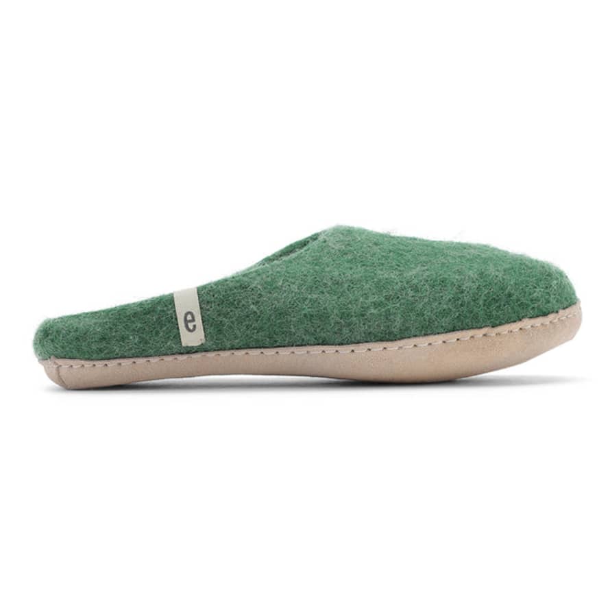 egos Hand-made Green Felted Wool Slippers