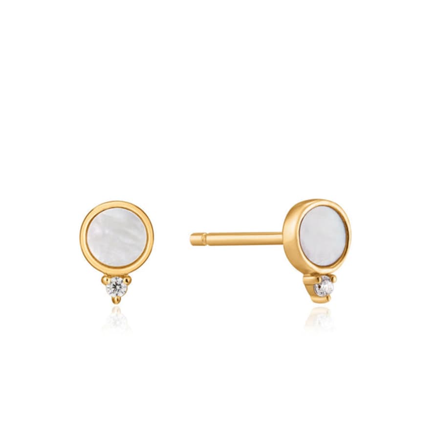 Ania Haie Mother Of Pearl Stud Earrings In Gold