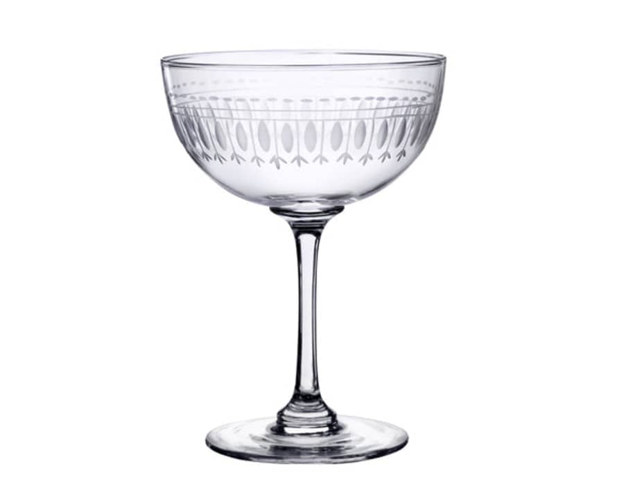 The Vintage List Set Of 6 Ovals Design Crystal Champagne Glasses By ''