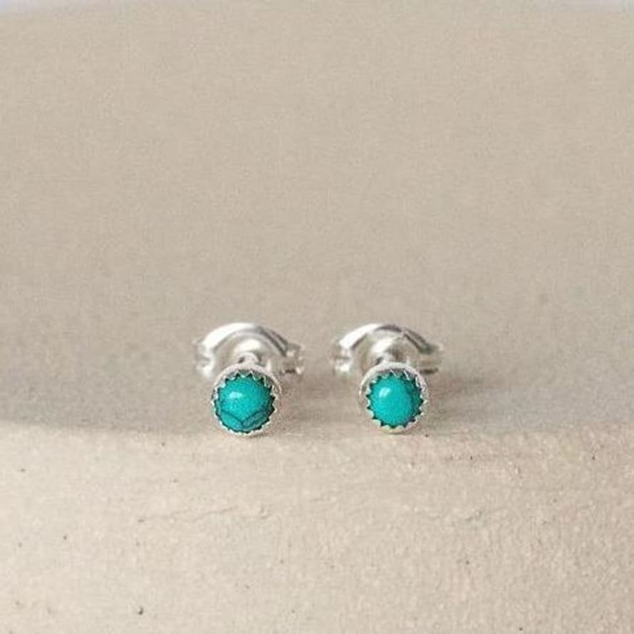 Lucy Kemp Sterling Silver Turquoise Stud Earrings
