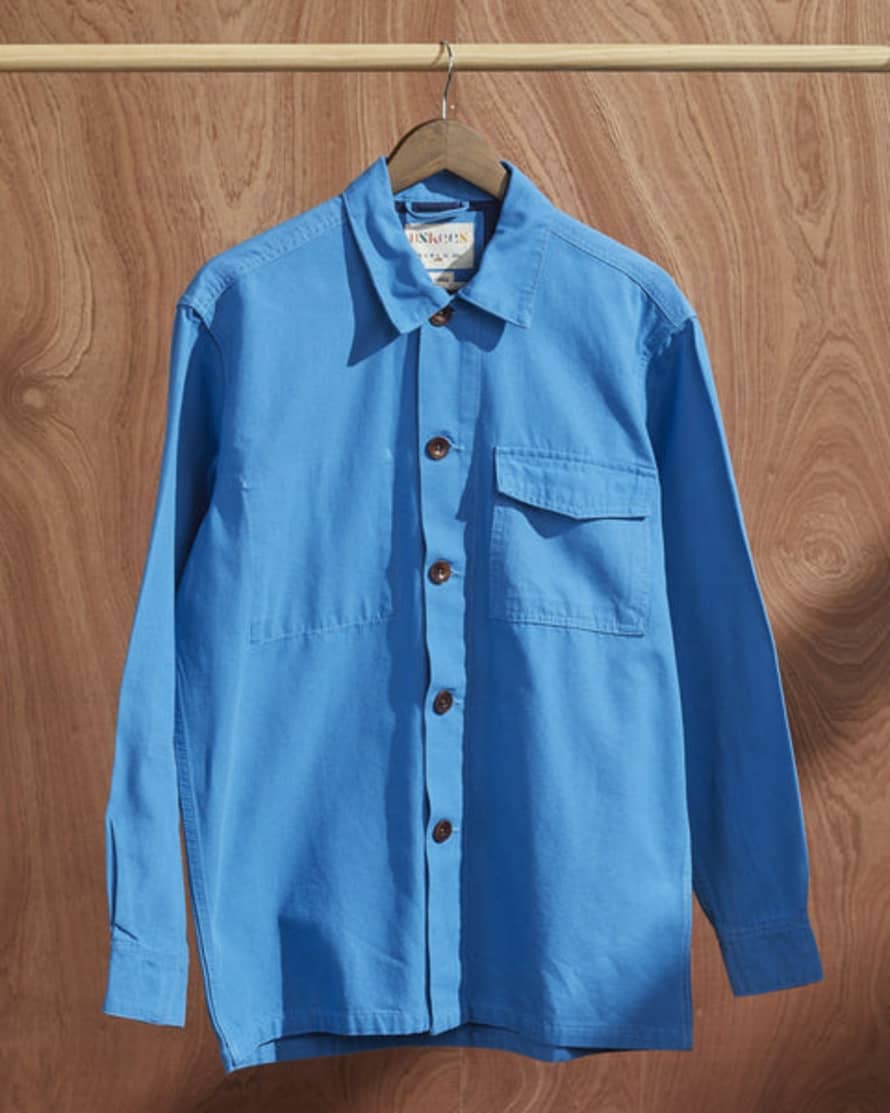 USKEES Men's Organic Buttoned Workshirt - Bright Blue