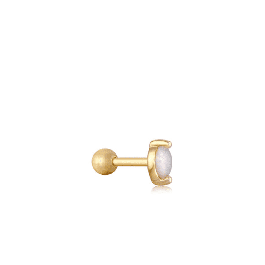 Ania Haie Gold Kyoto Opal Marquise Barbell Single Earring