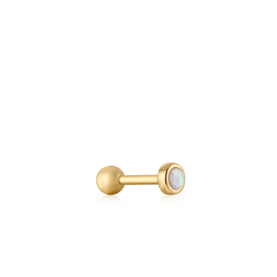 Ania Haie Gold Kyoto Opal Bezel Barbell Single Earring