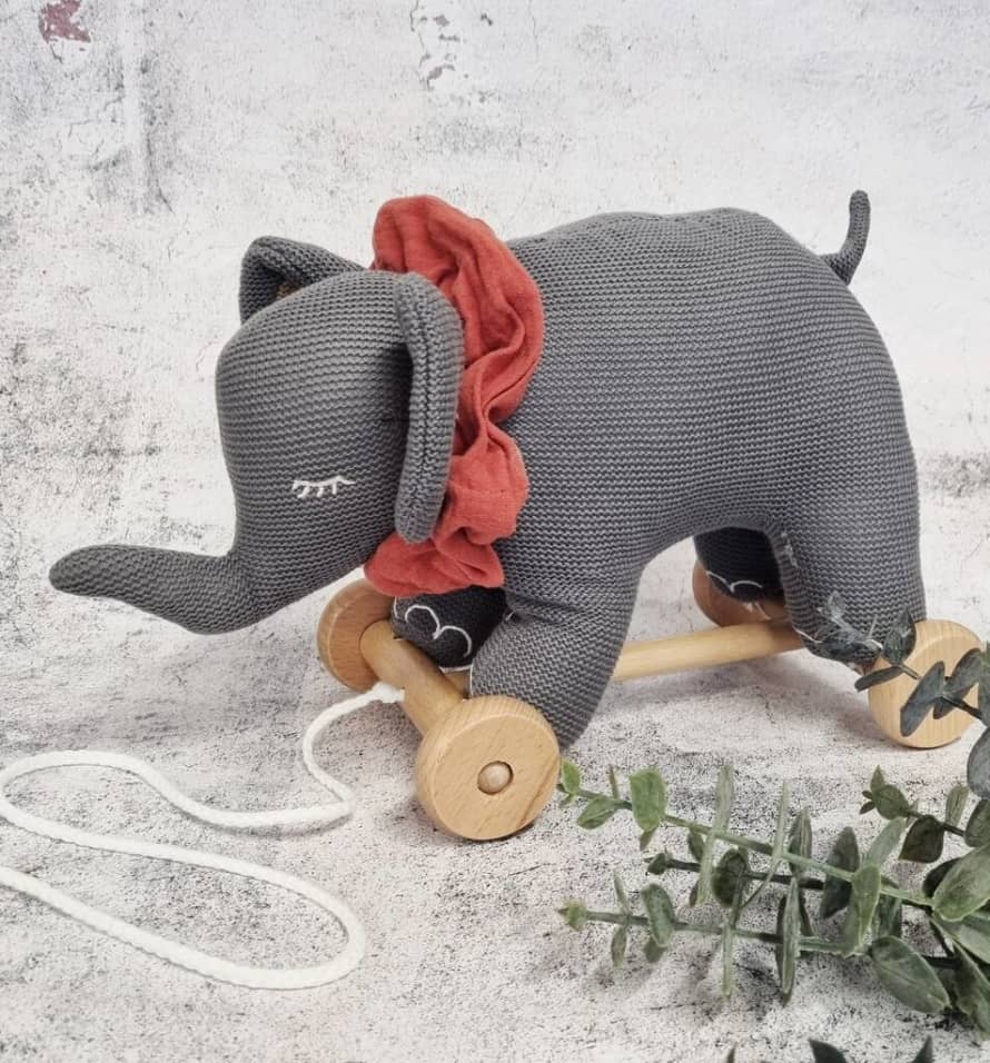 Eggmont Toys Pull Along Crochet Elephant Toy