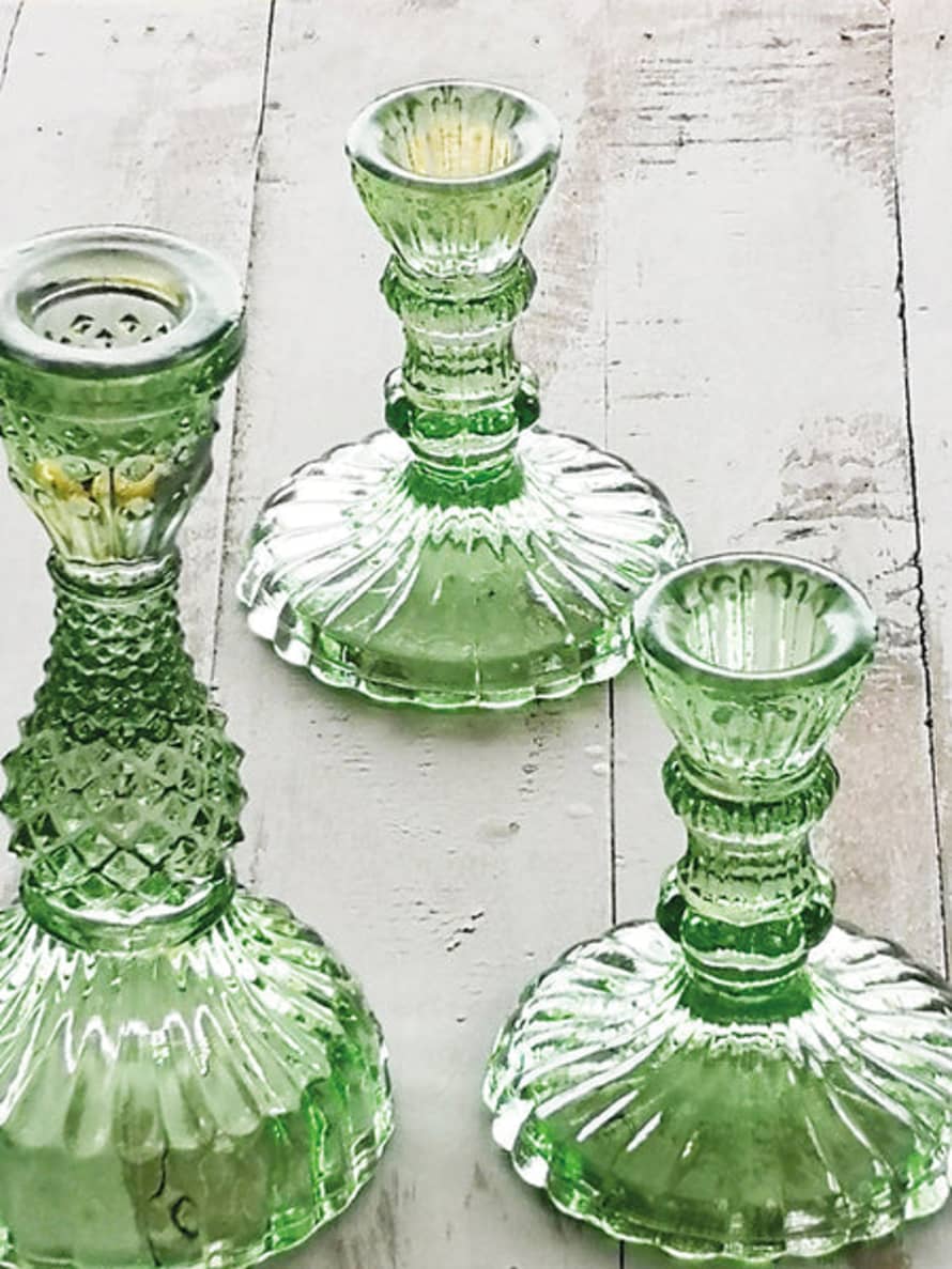 Casa Verde Tilda Glass Candlestick - Green