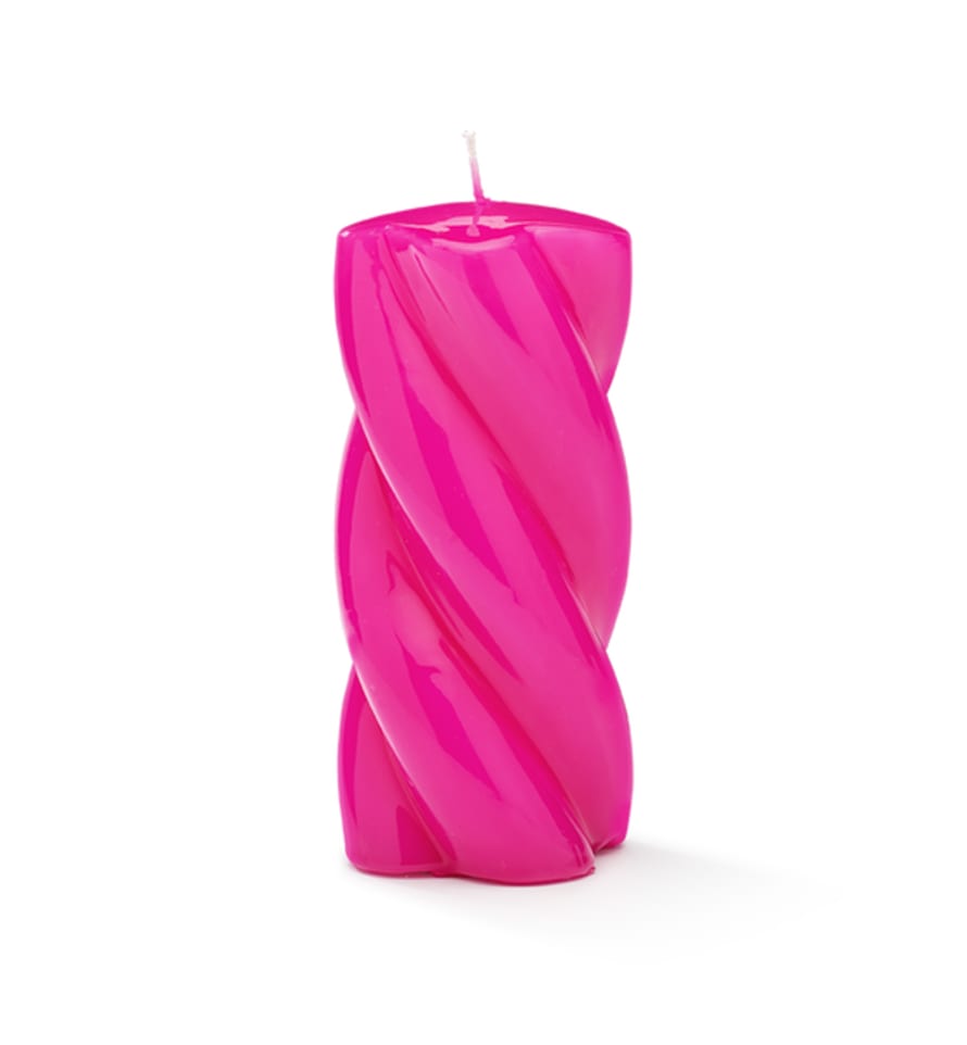 Anna + Nina Blunt Twisted Candle Long Bright Pink