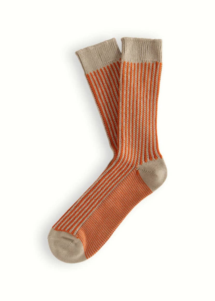 Thunders Love Link Collection Vertical Orange Socks