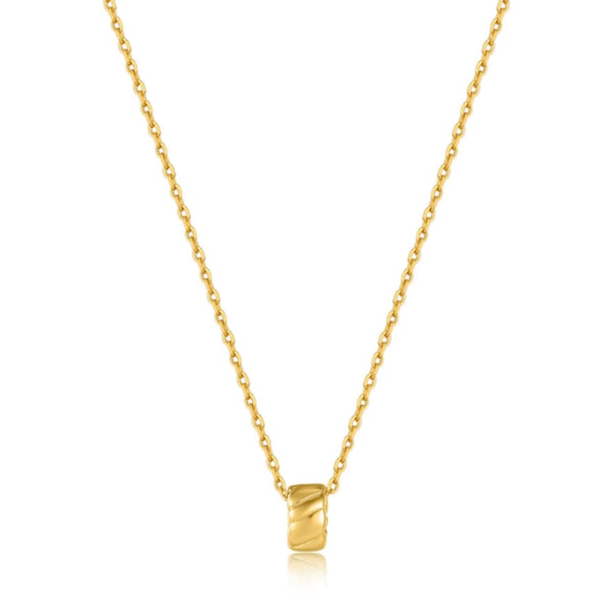 Ania Haie Smooth Twist Pendant Gold Necklace