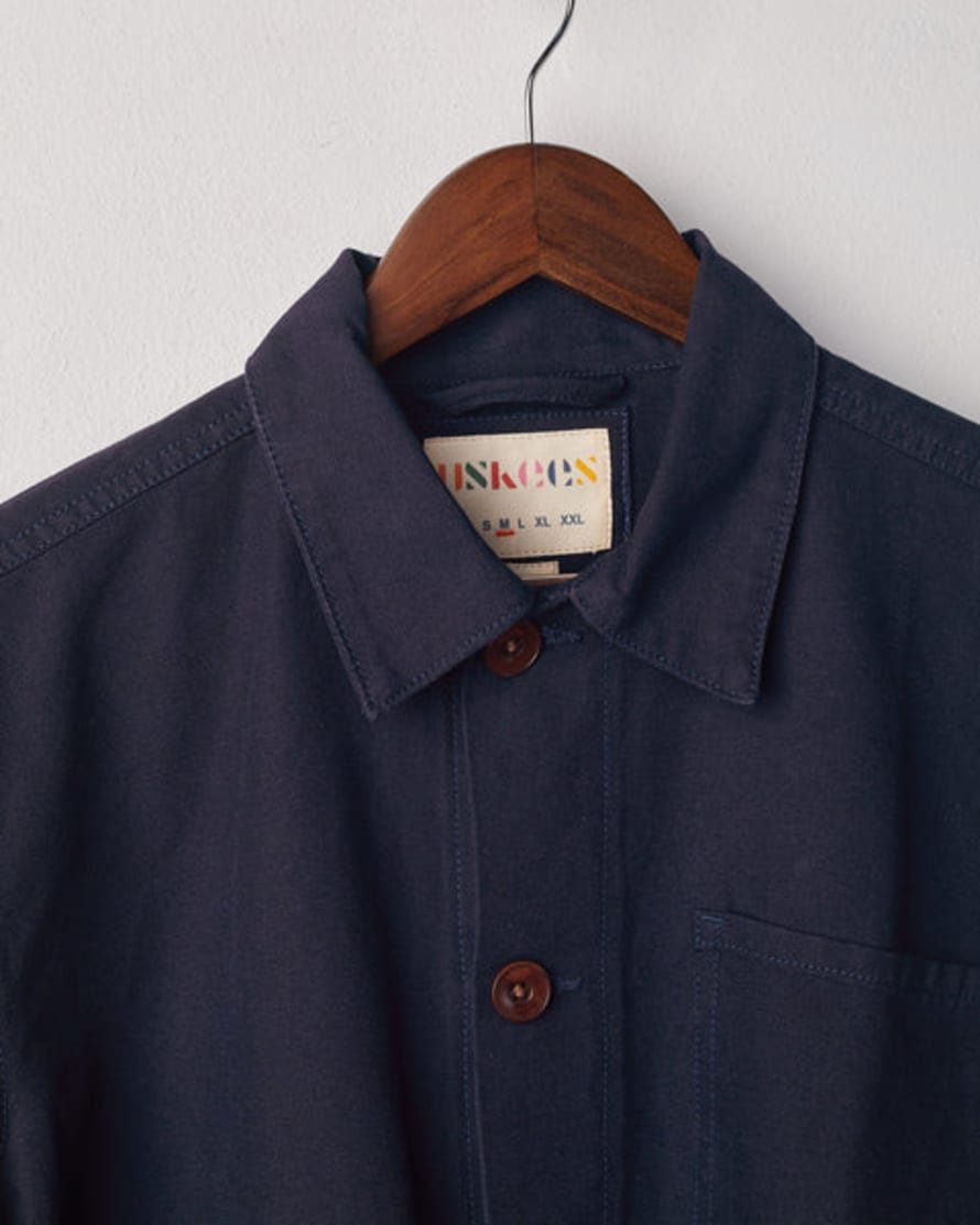 USKEES Men's Organic Buttoned Overshirt - Midnight Blue