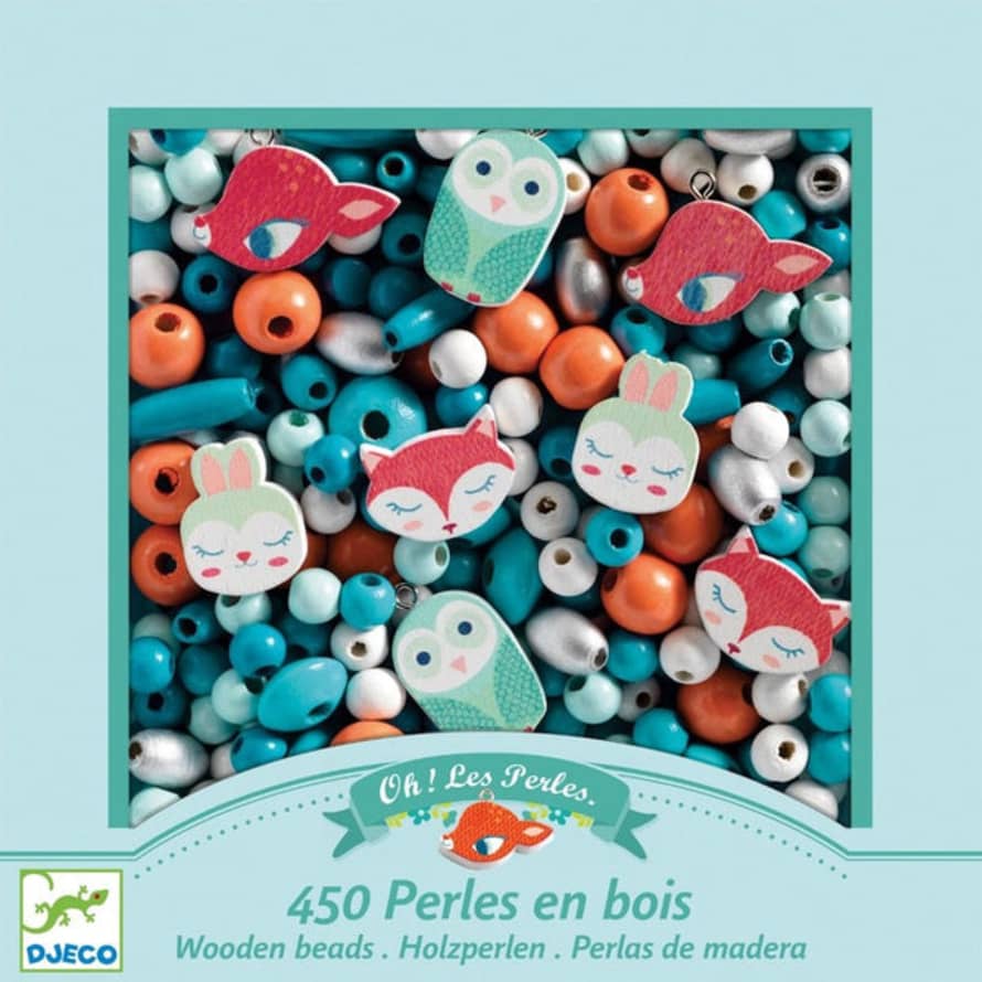 Djeco  Abundance Wooden Beads - Little Animals