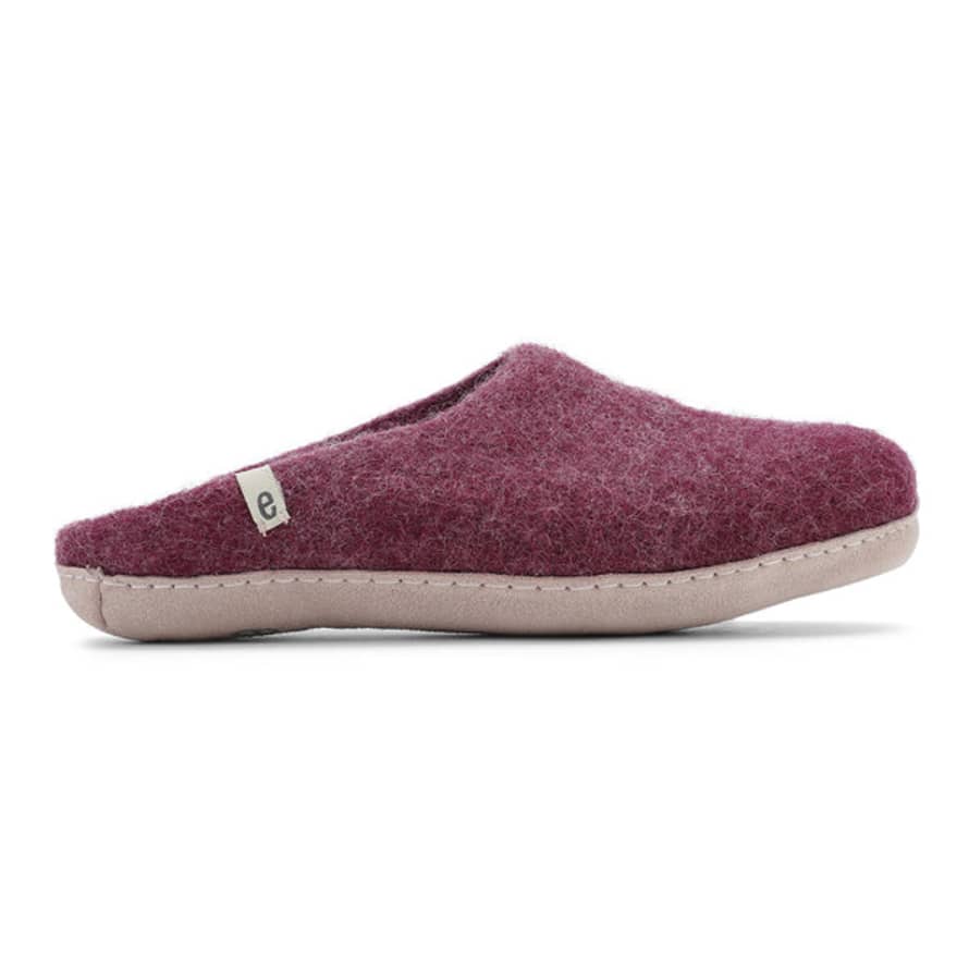 egos Hand-made Bordeaux Felted Wool Slippers